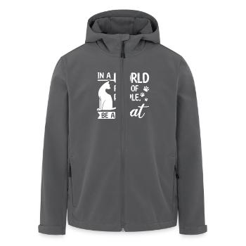 Dans un monde plein de gens, soyez un chat - Veste softshell homme en polyester recyclé Stanley/Stella - noir - Devant - AI Model Male 185 light (185cm)