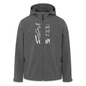 Never underestimate a girl with a violin - Men’s Recycled Softshell Jacket by Stanley/Stella - black - Front - AI Model Male 185 light (185cm)