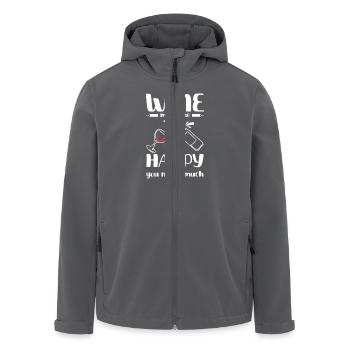 Wine makes me happy you not so much - Recycelte Männer Softshell-Jacke von Stanley/Stella - Schwarz - Vorne - AI Model Male 185 light (185cm)