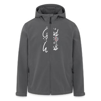 Wine making it's a good day to make wine - Men’s Recycled Softshell Jacket by Stanley/Stella - black - Front - AI Model Male 185 light (185cm)