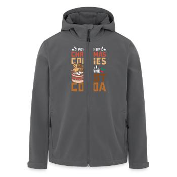 Powered by christmas cookies and hot cocoa - Men’s Recycled Softshell Jacket by Stanley/Stella - black - Front - AI Model Male 185 light (185cm)