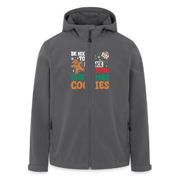 Be nice to me I make your christmas cookies - Recycelte Männer Softshell-Jacke von Stanley/Stella - Schwarz - Vorne - AI Model Male 185 light (185cm)