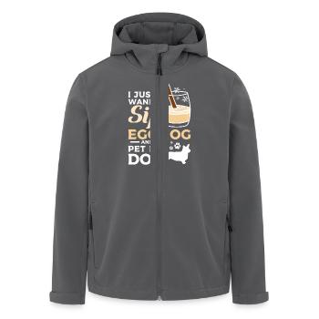 Je veux juste siroter du lait de poule et caresser mon chien - Veste softshell homme en polyester recyclé Stanley/Stella - noir - Devant - AI Model Male 185 light (185cm)