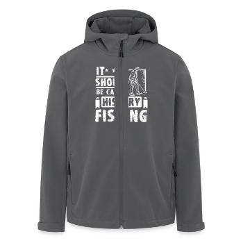 Dirty fishing, it should be called history fishing - Recycelte Männer Softshell-Jacke von Stanley/Stella - Schwarz - Vorne - AI Model Male 185 light (185cm)