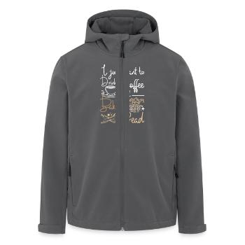 I just want to drink coffee and bake bread - Men’s Recycled Softshell Jacket by Stanley/Stella - black - Front - AI Model Male 185 light (185cm)