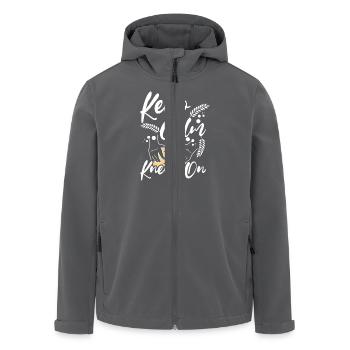 Baking bread, keep calm and kneed on - Men’s Recycled Softshell Jacket by Stanley/Stella - black - Front - AI Model Male 185 light (185cm)