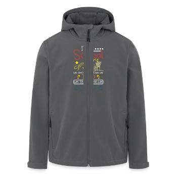 School secretaries we stop when we done - Men’s Recycled Softshell Jacket by Stanley/Stella - black - Front - AI Model Male 185 light (185cm)