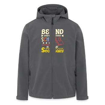 Behind every School is a great secretary - Men’s Recycled Softshell Jacket by Stanley/Stella - black - Front - AI Model Male 185 light (185cm)