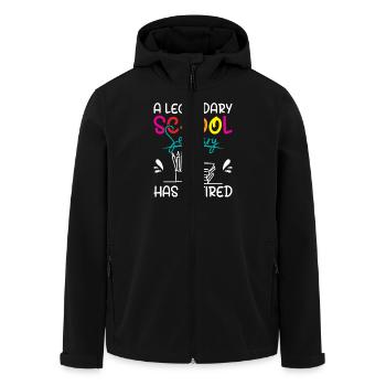 A legendary school secretary has retired - Men’s Recycled Softshell Jacket by Stanley/Stella - black - Front - AI Model Male 185 light (185cm)