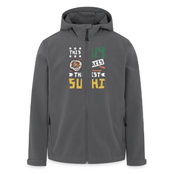 This guy makes the best sushi - Men’s Recycled Softshell Jacket by Stanley/Stella - black - Front - AI Model Male 185 light (185cm)