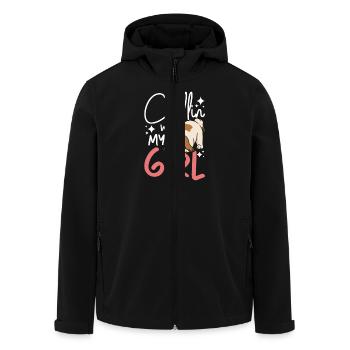 Chillin with my Shih Tzu girl - Men’s Recycled Softshell Jacket by Stanley/Stella - black - Front - AI Model Male 185 light (185cm)