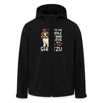The more people I met the more I love my Shih tzu - Men’s Recycled Softshell Jacket by Stanley/Stella - black - Front - AI Model Male 185 light (185cm)