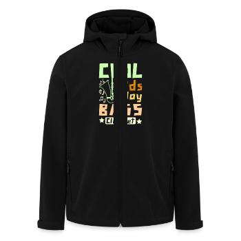 For children Cool Kids play bass clarinet - Recycelte Männer Softshell-Jacke von Stanley/Stella - Schwarz - Vorne - AI Model Male 185 light (185cm)