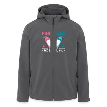 Pink or blue we love you Gender Reveal pregnancy - Recycelte Männer Softshell-Jacke von Stanley/Stella - Schwarz - Vorne - AI Model Male 185 light (185cm)