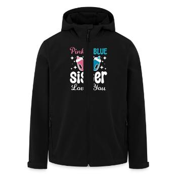 Pink or blue sister loves you Gender Reveal - Recycelte Männer Softshell-Jacke von Stanley/Stella - Schwarz - Vorne - AI Model Male 185 light (185cm)