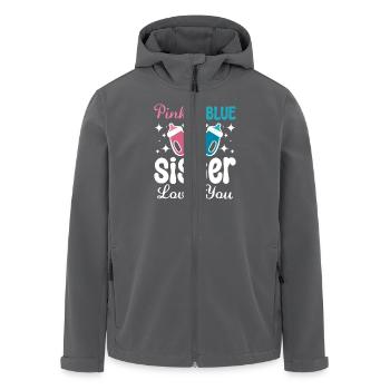Pink or blue sister loves you Gender Reveal - Recycelte Männer Softshell-Jacke von Stanley/Stella - Anthrazit - Vorne - AI Model Male 185 light (185cm)