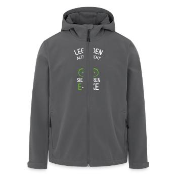 Legenden altern nicht sie fahren E-bike - Recycelte Männer Softshell-Jacke von Stanley/Stella - Schwarz - Vorne - AI Model Male 185 light (185cm)