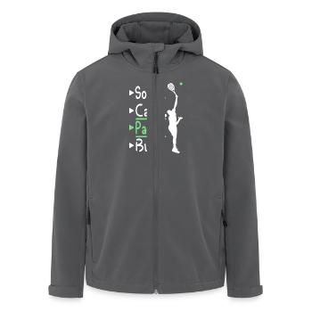 Sorry can't padel buy - Men’s Recycled Softshell Jacket by Stanley/Stella - black - Front - AI Model Male 185 light (185cm)