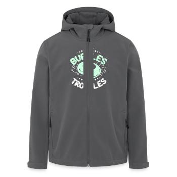 Soap making more bubbles less troubles - Men’s Recycled Softshell Jacket by Stanley/Stella - black - Front - AI Model Male 185 light (185cm)