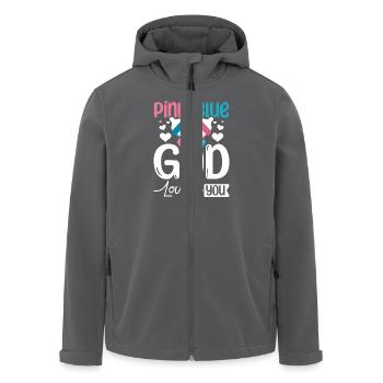 Pink or blue god loves you - Recycelte Männer Softshell-Jacke von Stanley/Stella - Anthrazit - Vorne - AI Model Male 185 light (185cm)