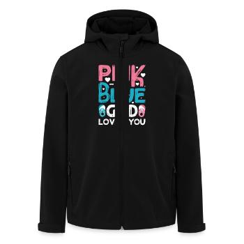 Pink or blue god loves you - Recycelte Männer Softshell-Jacke von Stanley/Stella - Schwarz - Vorne - AI Model Male 185 light (185cm)