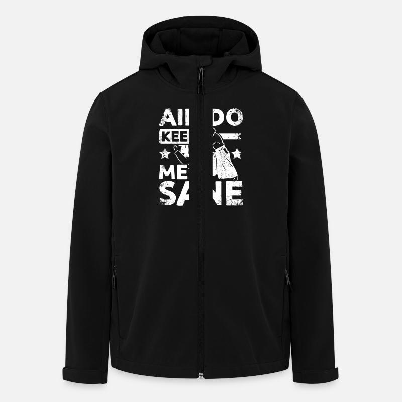 Aikido keeps me sane - Recycelte Männer Softshell-Jacke von Stanley/Stella - Schwarz