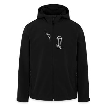 Dessin au trait dessiné Timbales - Veste softshell homme en polyester recyclé Stanley/Stella - noir - Devant - AI Model Male 185 light (185cm)