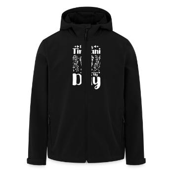 Playing Timpani makes my day - Men’s Recycled Softshell Jacket by Stanley/Stella - black - Front - AI Model Male 185 light (185cm)
