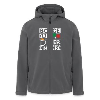 Bocce Ball and beer that's why I'm here - Men’s Recycled Softshell Jacket by Stanley/Stella - black - Front - AI Model Male 185 light (185cm)