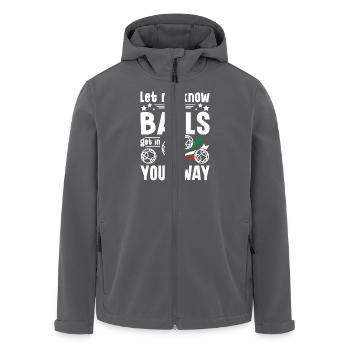 Let me know if my balls get in your way bocce ball - Men’s Recycled Softshell Jacket by Stanley/Stella - black - Front - AI Model Male 185 light (185cm)
