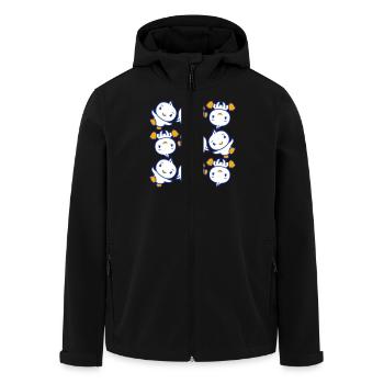 9 Ducks Many Friends Pattern Party Birds Dancing - Men’s Recycled Softshell Jacket by Stanley/Stella - black - Front - AI Model Male 185 light (185cm)