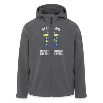8e jour franche comte - Veste softshell homme en polyester recyclé Stanley/Stella - charbon - Devant - AI Model Male 185 light (185cm)