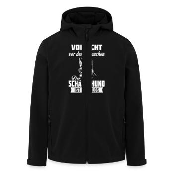 SCHÄFERSHUND - Recycelte Männer Softshell-Jacke von Stanley/Stella - Schwarz - Vorne - AI Model Male 185 light (185cm)