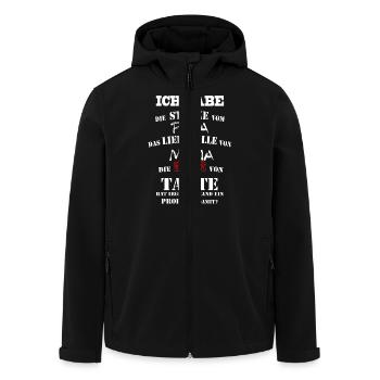 PAPA MAMA TANTE - Recycelte Männer Softshell-Jacke von Stanley/Stella - Schwarz - Vorne - AI Model Male 185 light (185cm)