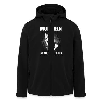 Murmeln - meine Religion - Recycelte Männer Softshell-Jacke von Stanley/Stella - Schwarz - Vorne - AI Model Male 185 light (185cm)
