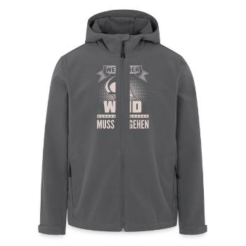 Segeln - Wind ruft - Ich muss gehen - Recycelte Männer Softshell-Jacke von Stanley/Stella - Schwarz - Vorne - AI Model Male 185 light (185cm)