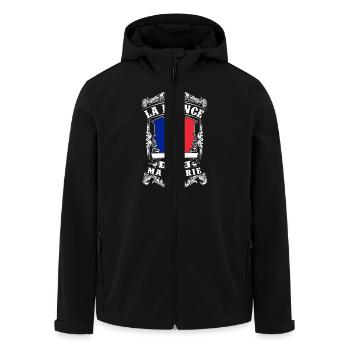 La France - Mon Pays - Ma Patrie - Men’s Recycled Softshell Jacket by Stanley/Stella - black - Front - AI Model Male 185 light (185cm)