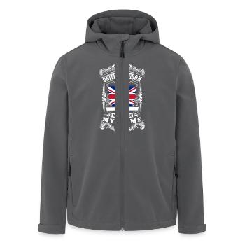 United Kingdom - My country - My home - Recycelte Männer Softshell-Jacke von Stanley/Stella - Anthrazit - Vorne - AI Model Male 185 light (185cm)