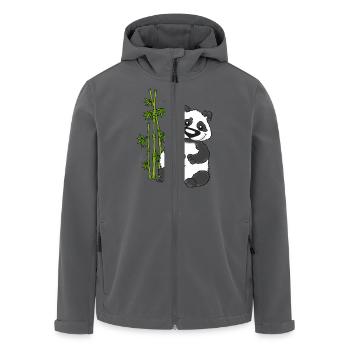 Panda Pao Pao - Recycelte Männer Softshell-Jacke von Stanley/Stella - Schwarz - Vorne - AI Model Male 185 light (185cm)