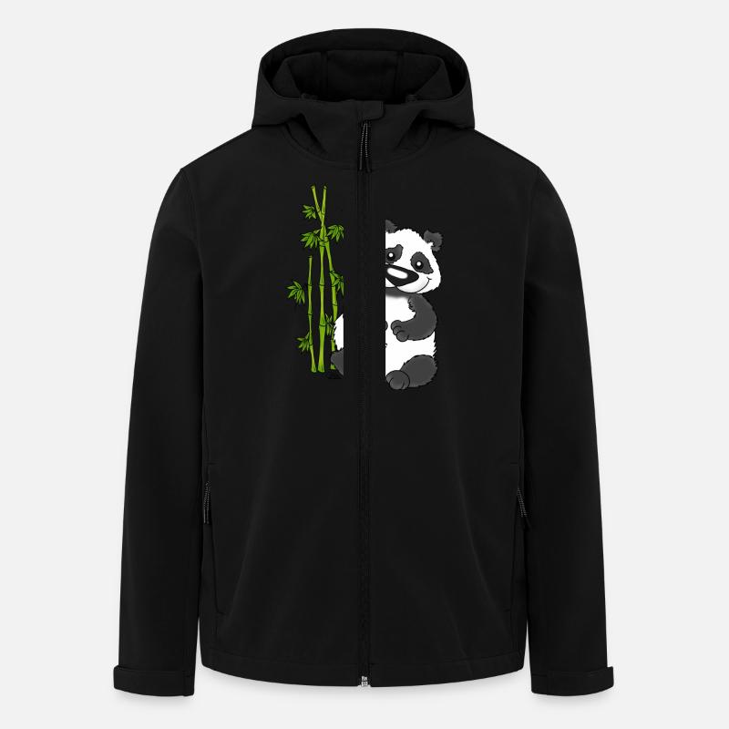 Panda Pao Pao - Recycelte Männer Softshell-Jacke von Stanley/Stella - Schwarz