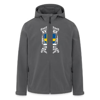 Sverige - Sweden - Schweden - Recycelte Männer Softshell-Jacke von Stanley/Stella - Anthrazit - Vorne - AI Model Male 185 light (185cm)