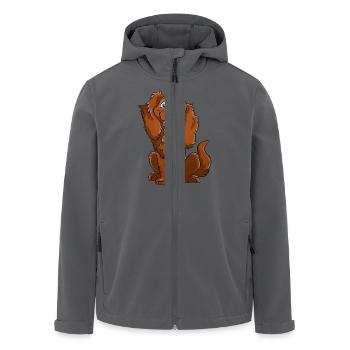 King Charles - Feuer - Recycelte Männer Softshell-Jacke von Stanley/Stella - Schwarz - Vorne - AI Model Male 185 light (185cm)