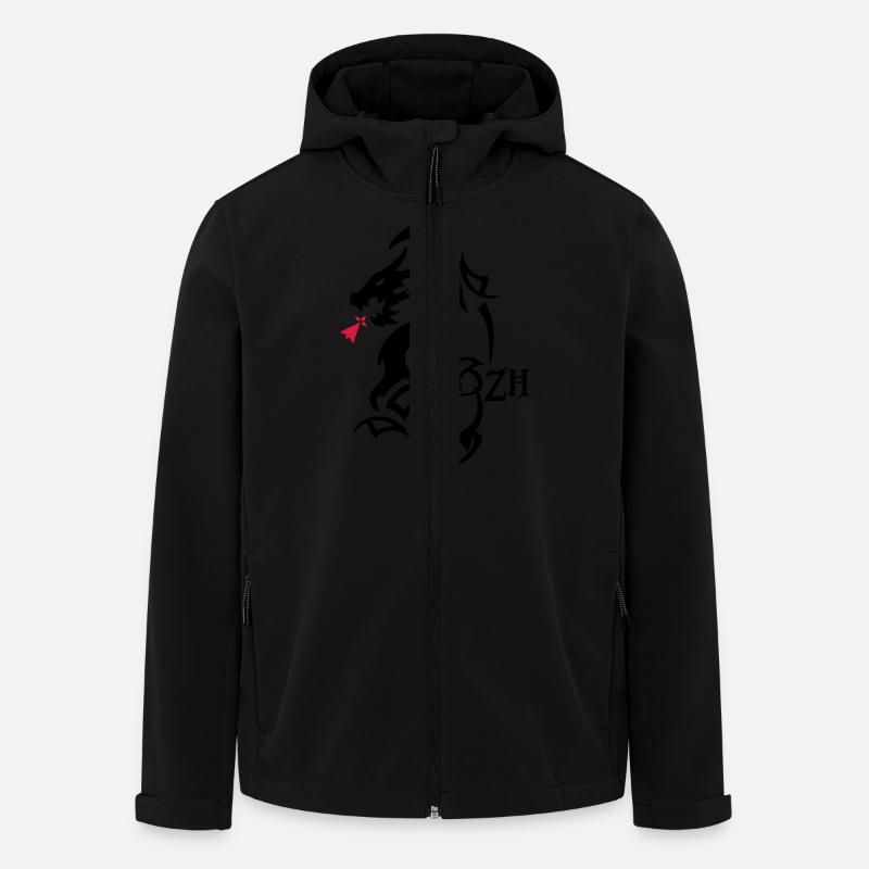 tribal dragon bzh hermine breton - Men’s Recycled Softshell Jacket by Stanley/Stella - black