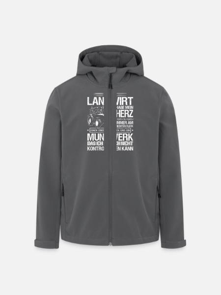 Landwirt-T-Shirt Herz & Willen & großes Mundwerk - Recycelte Männer Softshell-Jacke von Stanley/Stella - Schwarz