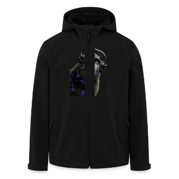 Shirt Monkey Music by CustomStyle - Men’s Recycled Softshell Jacket by Stanley/Stella - black - Front - AI Model Male 185 light (185cm)