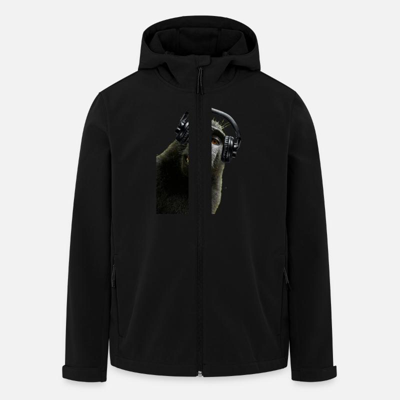 Shirt Monkey Music by CustomStyle - Men’s Recycled Softshell Jacket by Stanley/Stella - black
