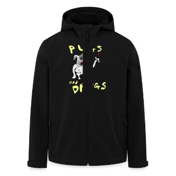 Pugs on Drugs - Men’s Recycled Softshell Jacket by Stanley/Stella - black - Front - AI Model Male 185 light (185cm)