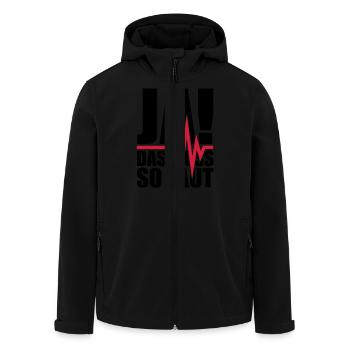 ja_das_muss_so_laut_1__f2 - Men’s Recycled Softshell Jacket by Stanley/Stella - black - Front - AI Model Male 185 light (185cm)