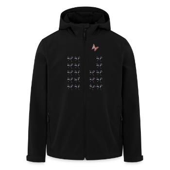 be different - Men’s Recycled Softshell Jacket by Stanley/Stella - black - Front - AI Model Male 185 light (185cm)