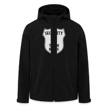 Security Team Bride. * Hen night bachelorette - Men’s Recycled Softshell Jacket by Stanley/Stella - black - Front - AI Model Male 185 light (185cm)